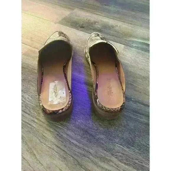 Madewell SnakeMadewell The Frances Loafer Mule Snake Embossed sz 10 - Picture 4 of 5